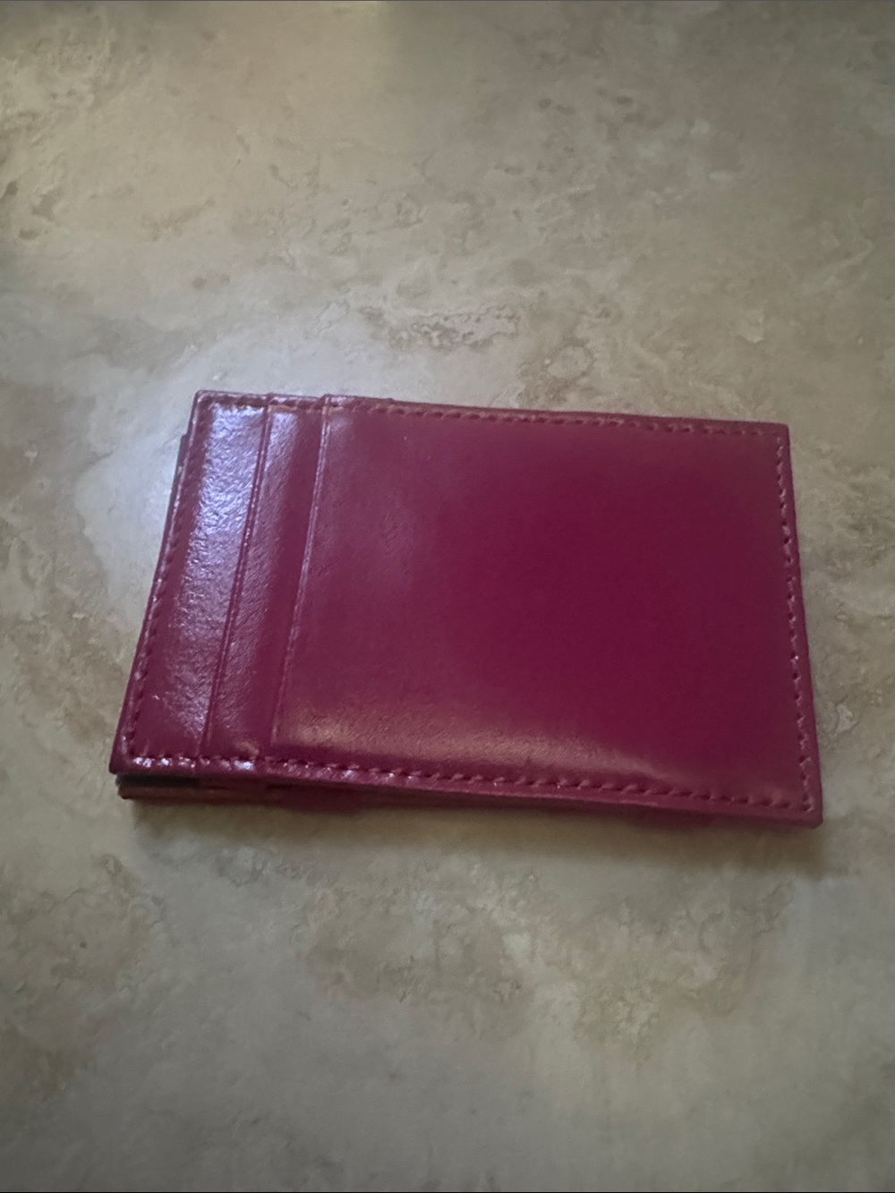 Lands' End women's or kids
 Card Holder in Fuchsia Pink Leather